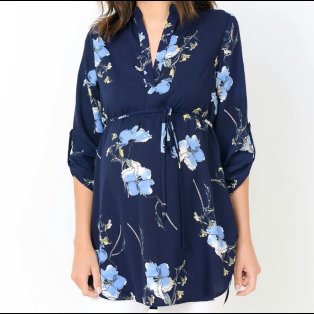 Hello Miz Used Maternity 3/4 Sleeved Tunic Top